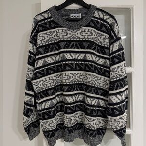 Vintage Patterned Crewneck Sweater